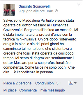 Opinione sul Dott. Michele Massaro - Specialista protesi anca e ginocchio