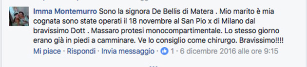 Opinione sul Dott. Michele Massaro - Specialista protesi anca e ginocchio