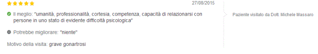 Opinioni pazienti Dott. Michele Massaro