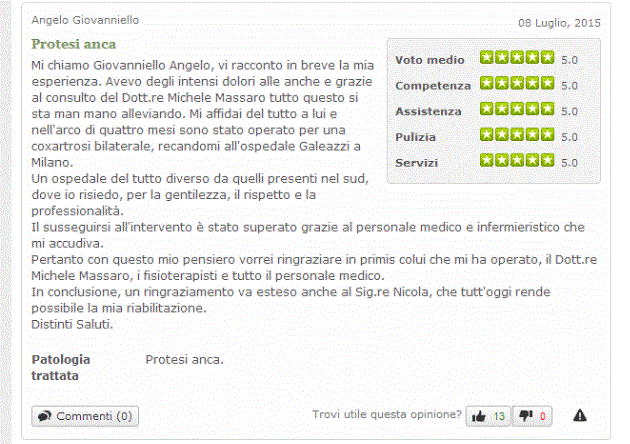 Recensioni Dott. Michele Massaro - Chirurgo