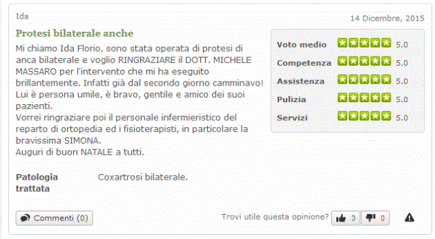 Opinioni sul Dott. Michele Massaro - protesi bilaterale anche