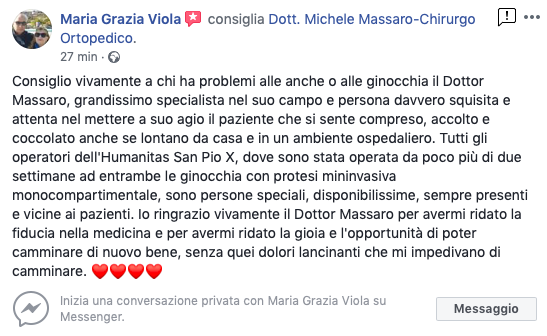 Opinione sul Dott. Michele Massaro - Specialista protesi anca e ginocchio