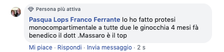 Opinione sul Dott. Michele Massaro - Specialista protesi anca e ginocchio