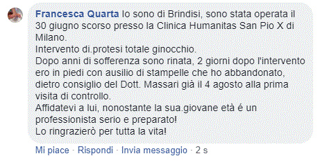 Opinione sul Dott. Michele Massaro - Specialista protesi anca e ginocchio