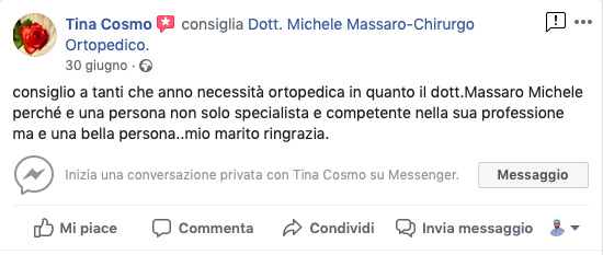 Opinione sul Dott. Michele Massaro - Specialista protesi anca e ginocchio