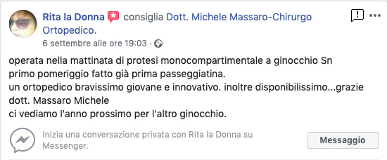 Opinione sul Dott. Michele Massaro - Specialista protesi anca e ginocchio