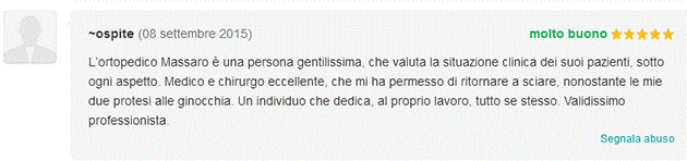 Opinione sul Dott. Michele Massaro - Specialista protesi anca e ginocchio