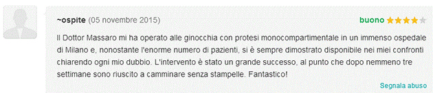 Opinione sul Dott. Michele Massaro - Specialista protesi anca e ginocchio