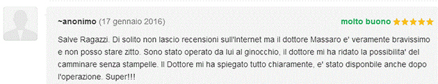 Opinione sul Dott. Michele Massaro - Specialista protesi anca e ginocchio